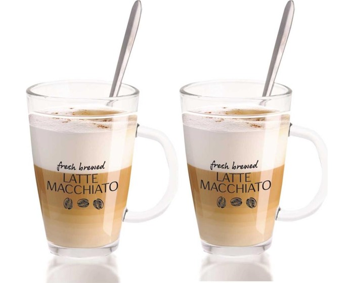 Sada 2 sklenic se lžičkou Latte 300 ml