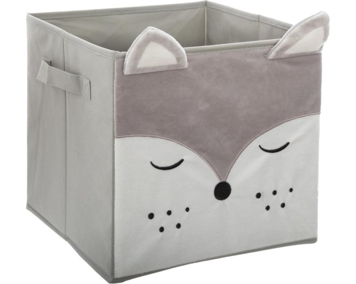 Textilní box na hračky Lis šedý