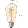 LED žárovka Tear Twisted 2W E27 teplá bílá