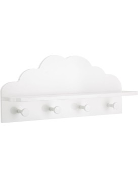Nástěnný věšák s poličkou Cloud bílý