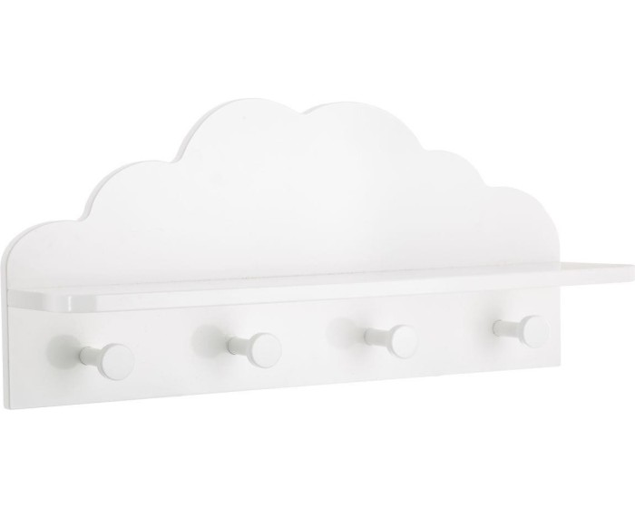Nástěnný věšák s poličkou Cloud bílý