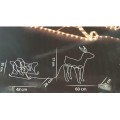 Vánoční LED světelný sob se sáněmi teplá bílá