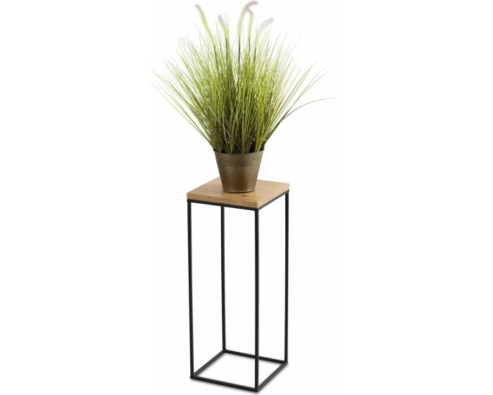 Květinový stojan CHARR 60 cm černý/dub lancelot