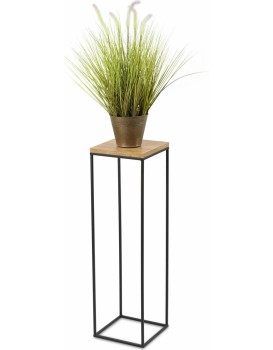 Květinový stojan CHARR 80 cm černý/dub lancelot