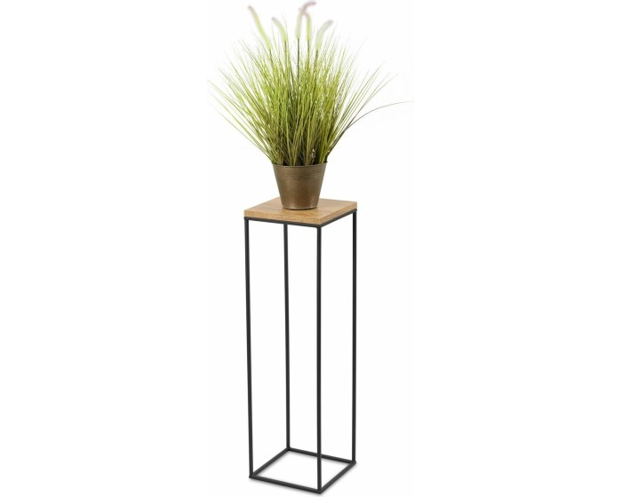Květinový stojan CHARR 80 cm černý/dub lancelot