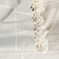 Přehoz na postel se střapci Ollina 230x250 krémová