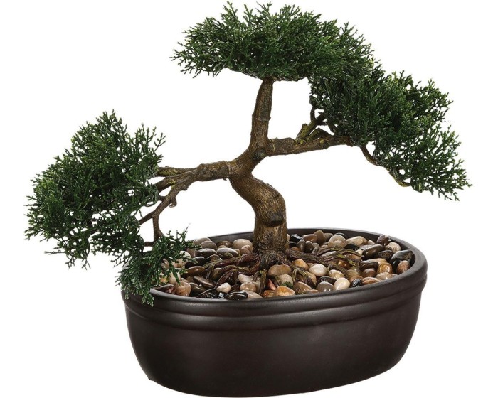 Umělá rostlina v květináči BONSAI 23 cm zelená 