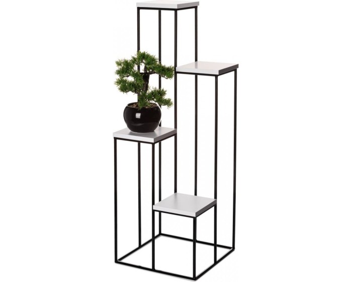 Květinový stojan LOFT 110 cm černý/bílý