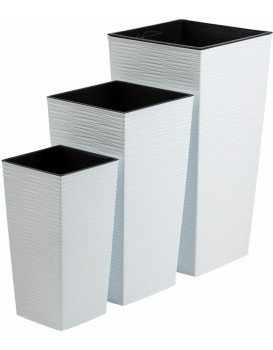 Sada 3 ks květináčů Porto Riflo 57x29,5/46x24,7/36,6x18,9 cm bílá