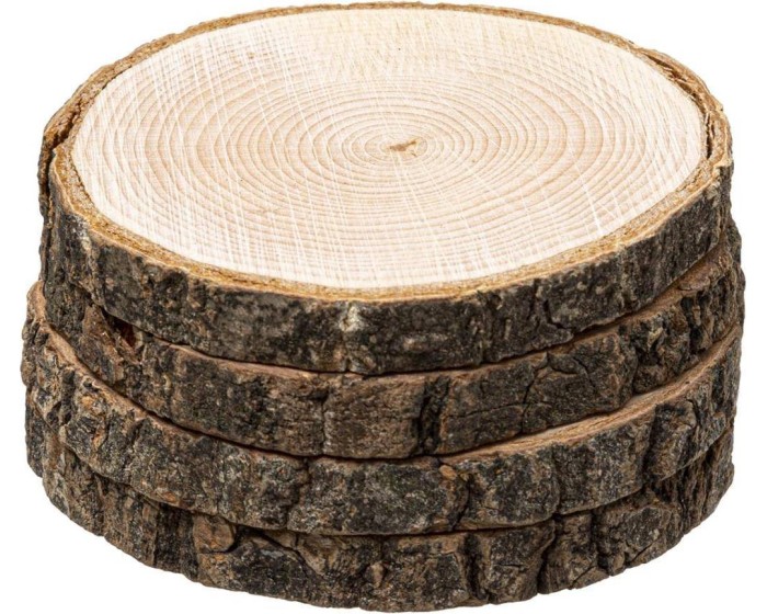 Sada dřevěných podtácků Ecorce hnědá