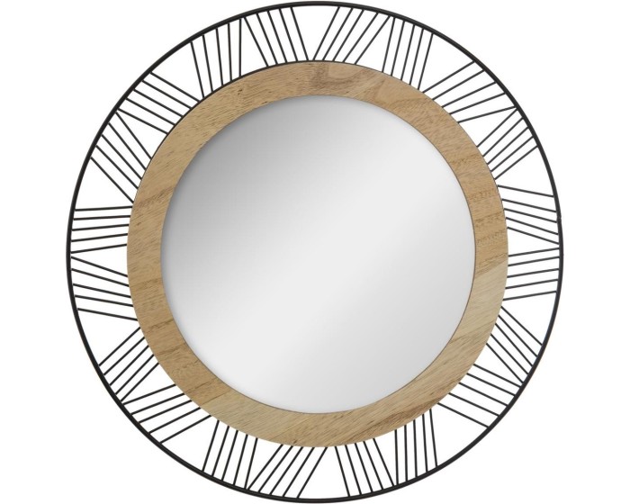 Kulaté nástěnné zrcadlo Joe 45 cm Rama MDF/černé