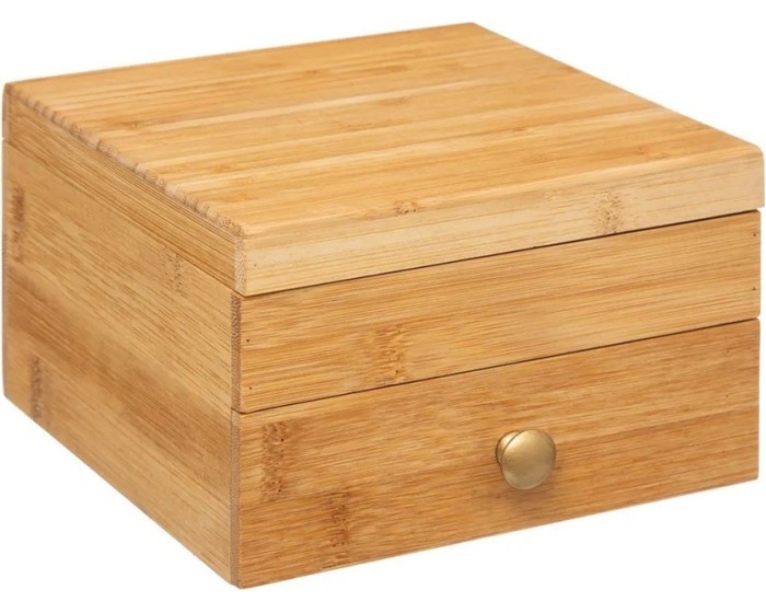 Bambusová šperkovnice TIDY 15 cm hnědá