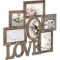 Fotorámeček na 6 fotografií LOVE hnědý