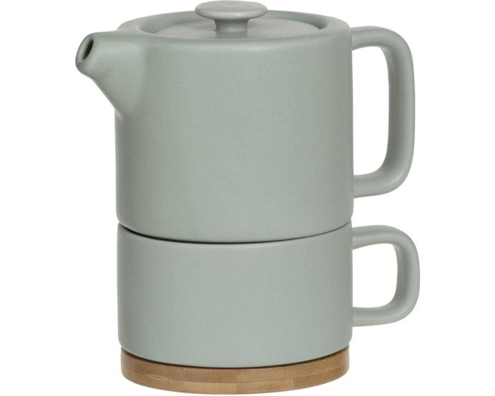 Konvička se šálkem Natural 400 ml mátová