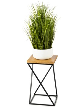 Květinový stojan LOFT III 40 cm černý/dub lancelot