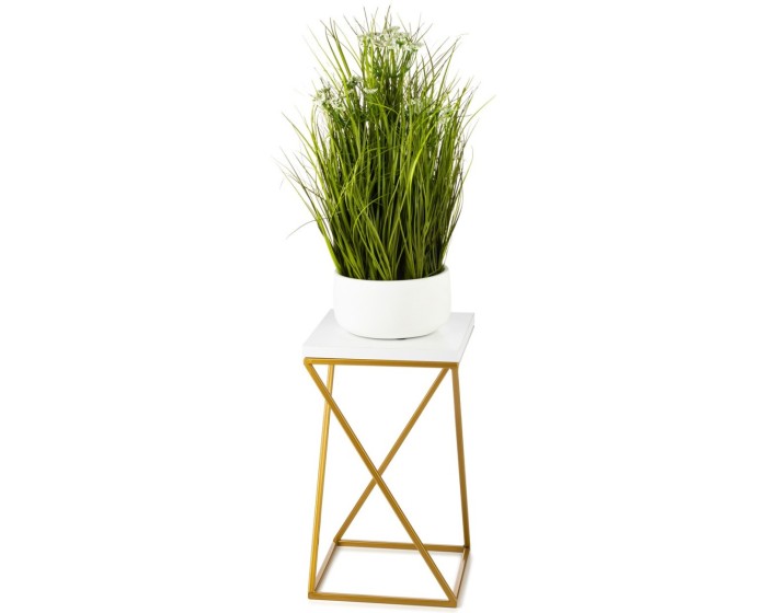 Květinový stojan LOFT III 40 cm zlatý/bílý
