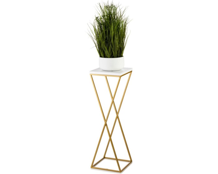 Květinový stojan LOFT 70 cm zlatý/bílý