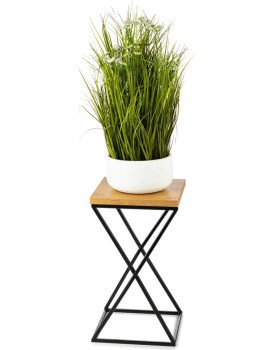 Květinový stojan LOFT I 40 cm černý/dub lancelot