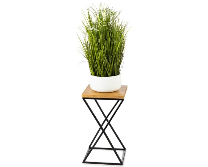Květinový stojan LOFT I 40 cm černý/dub lancelot