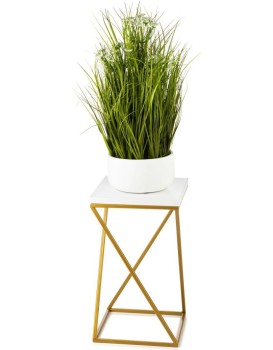 Květinový stojan LOFT II 40 cm zlatý/bílý