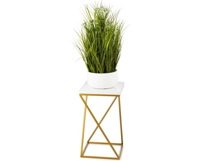 Květinový stojan LOFT II 40 cm zlatý/bílý