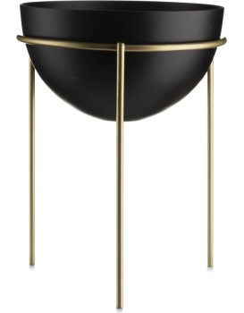 Květináč na stojanu LOFT II 25 cm černý/zlatý