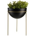 Květináč na stojanu LOFT II 25 cm černý/zlatý