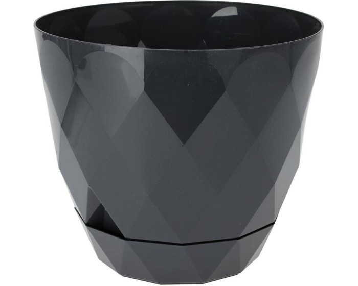Květináč diamant s podstavcem 17 cm antracit