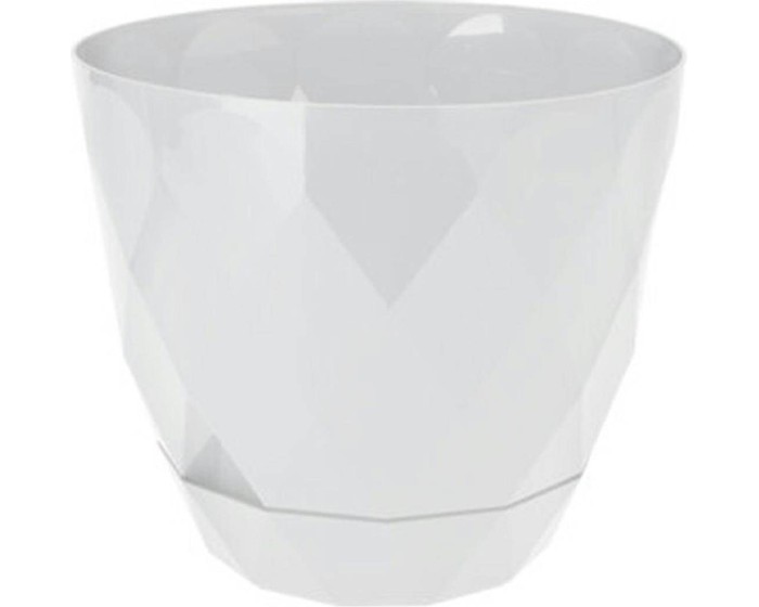 Květináč diamant s podstavcem 17 cm bílý