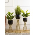 Květináč na stojanu LOFT IV 46 cm zlatý/černý