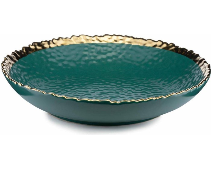 Hluboký keramicky talíř Kati 26 cm zelený