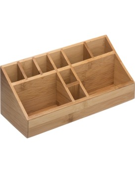 Kosmetický organizér Woody 10 přihrádek bambus