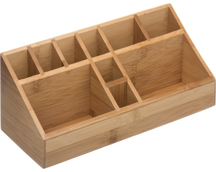 Kosmetický organizér Woody 10 přihrádek bambus