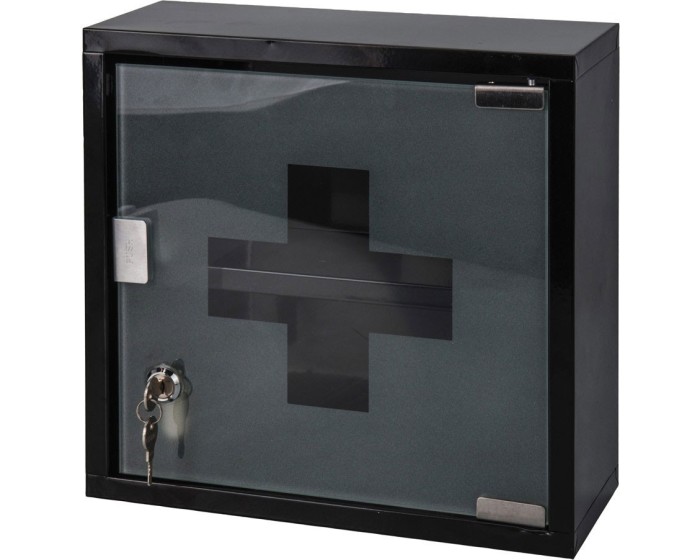 Kovová lékárnička STORAGE 30x30 cm černá