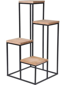 Stojan na květiny ALFA 34 cm černý/hnědý