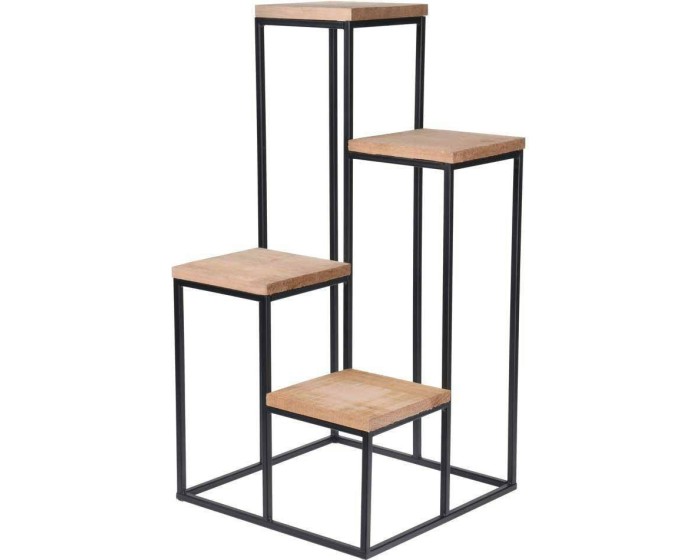 Stojan na květiny ALFA 34 cm černý/hnědý