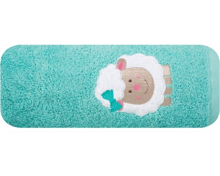 Dětská bavlněná osuška BABY31 Ovečka 50x90 cm mátová