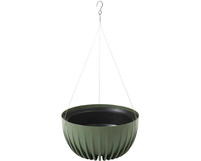 Závěsný květináč STRIPPED ECO 24 cm zelený