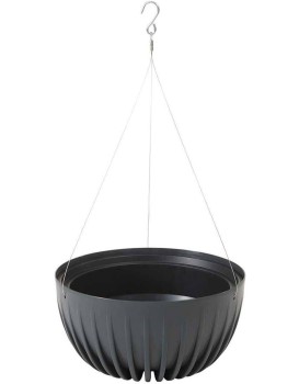 Závěsný květináč STRIPPED ECO 24 cm antracitový