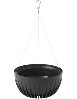 Závěsný květináč STRIPPED ECO 24 cm černý