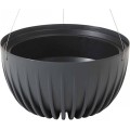 Závěsný květináč STRIPPED ECO 24 cm antracitový