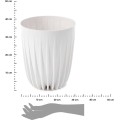 Květináč STRIPPED ECO I 39 cm bílý