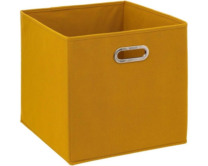 Úložný box Textilie 31x31 cm hořčicově žlutý