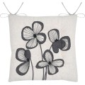 Oboustranný podsedák na židli Tilda 38x38 cm bílý/šedý