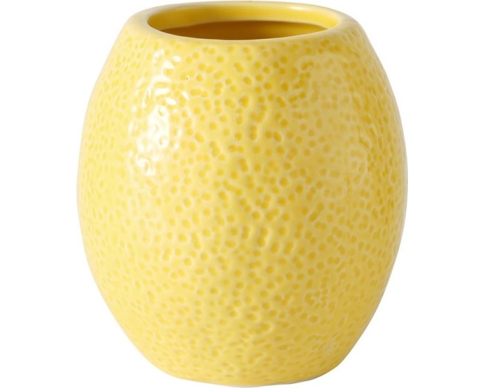 Keramický kelímek na zubní kartáčky LIMONE žlutý 