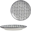 Porcelánový mělký talíř LINEAS 24 cm černý/bílý