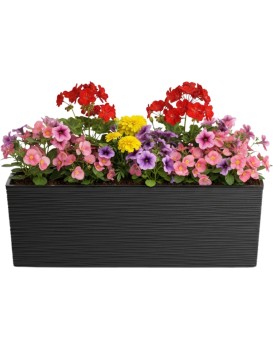 Plastový květináč Bouquet Riflo 56x19 cm černý