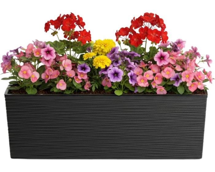 Plastový květináč Bouquet Riflo 56x19 cm černý