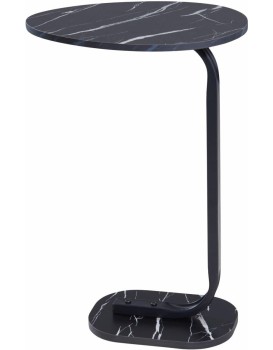 Boční stolek DAMIAN 59 cm mramor černý 