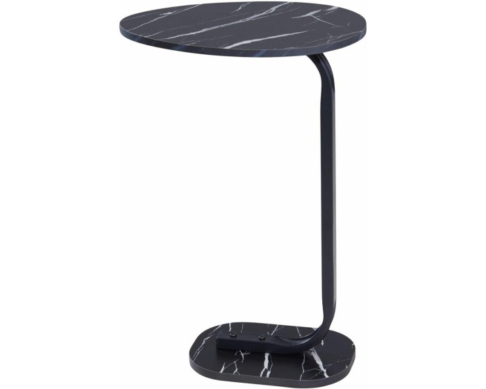 Boční stolek DAMIAN 59 cm mramor černý 